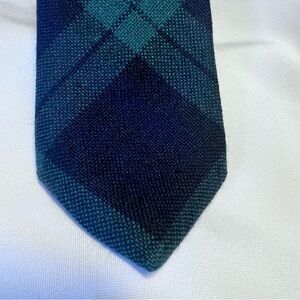 Vintage Cambridge Classics by Mervyn’s 100% Lambswool Tie Green & Navy Argyle